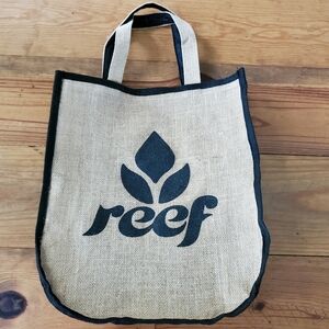 Reef Jute Tote Bag with Black Logo